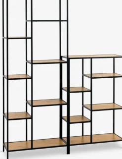 Clearance TRAPPEDALEstantería TRAPPEDAL 5 estantes color roble cálido/negro Estanterias Y Librerías|Estanterias Y Librerías