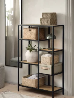 Clearance TRAPPEDALEstantería TRAPPEDAL 5 estantes color roble cálido/negro Estanterias Y Librerías|Estanterias Y Librerías