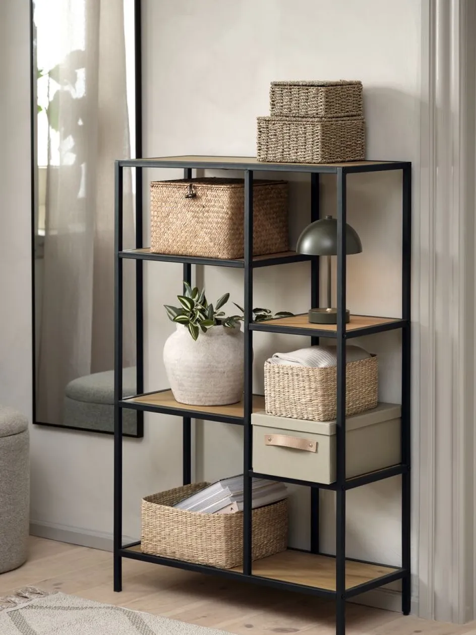 Clearance TRAPPEDALEstantería TRAPPEDAL 5 estantes color roble cálido/negro Estanterias Y Librerías|Estanterias Y Librerías