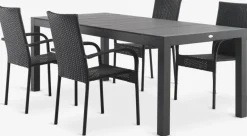 Clearance TYDAL + GUDHJEMMesa TYDAL L208/272 + 4 sillas GUDHJEM negro Conjuntos Mesa Y Sillas De Jardín