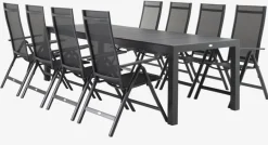 Discount TYDAL + LOMMAMesa TYDAL L208/272 + 4 sillas LOMMA negro Conjuntos Mesa Y Sillas De Jardín