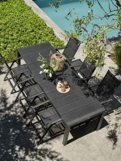 Sale TYDALMesa de jardín TYDAL A95xL208/272 negro Mesas De Jardín
