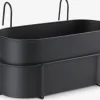 Discount UGLEJardinera balcón UGLE A23xL37xA22 negro Maceteros