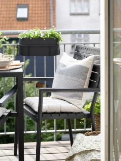 Discount UGLEJardinera balcón UGLE A23xL37xA22 negro Maceteros