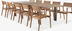 Hot ULBJERG + HAMRAMesa ULBJERG L214/297 + 4 sillas HAMRA madera dura Conjuntos Mesa Y Sillas De Jardín