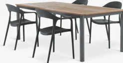 Discount ULBJERG + NANNESTADMesa ULBJERG L214/297 madera dura + 4 sillas NANNESTAD Conjuntos Mesa Y Sillas De Jardín