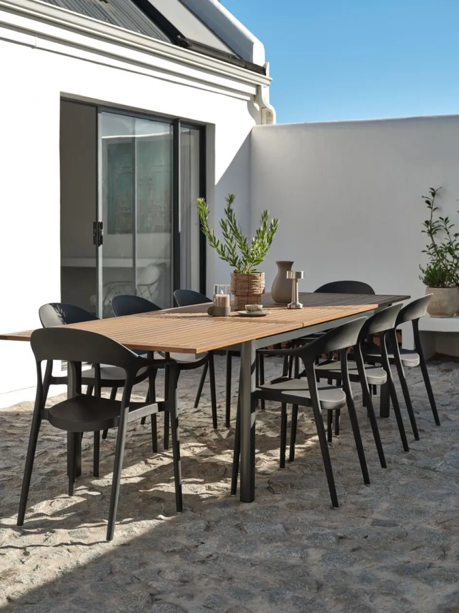 Discount ULBJERG + NANNESTADMesa ULBJERG L214/297 madera dura + 4 sillas NANNESTAD Conjuntos Mesa Y Sillas De Jardín