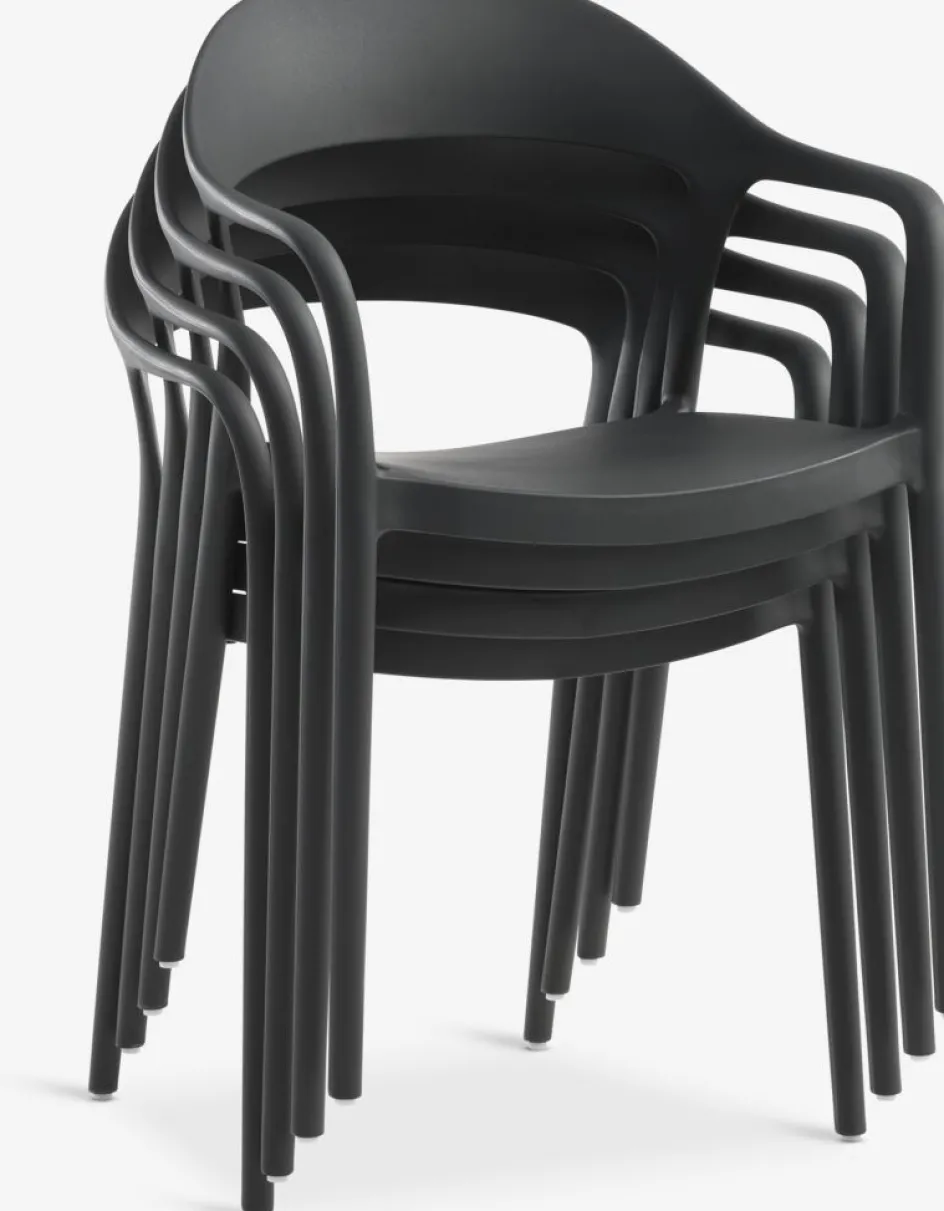 Discount ULBJERG + NANNESTADMesa ULBJERG L214/297 madera dura + 4 sillas NANNESTAD Conjuntos Mesa Y Sillas De Jardín