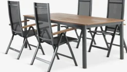 Clearance ULBJERG + SIRDALMesa ULBJERG L214/297 madera dura + 4 sillas SIRDAL gris Conjuntos Mesa Y Sillas De Jardín