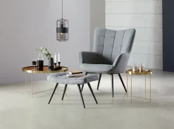 Best ULDUMReposapiés ULDUM tela gris/negro Sillones