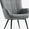Discount ULDUMSillón ULDUM tela gris/negro Sillones