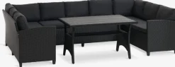 Sale ULLEHUSEConjunto muebles jardín ULLEHUSE 9 plazas almacenaje negro Conjuntos Mesa Y Sillas De Jardín|Muebles De Jardín