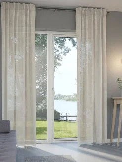 Discount UNNENCortina UNNEN 1x140x300 aspecto lino Cortinas Traslúcidas