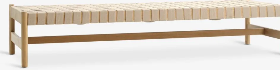 Best VADEHAVETDiván cama VADEHAVET 189x67 tela natural/roble Divanes Cama