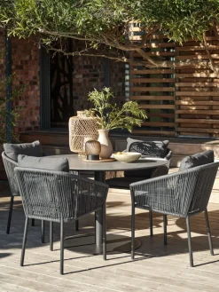 New VAMDRUP + GILJAMesa VAMDRUP Ø120 + 4 sillas GILJA gris Conjuntos Mesa Y Sillas De Jardín