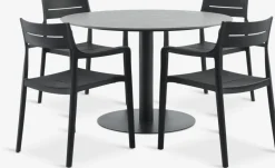 Sale VAMDRUP + INGSTRUPMesa VAMDRUP Ø120 + 4 sillas INGSTRUP negro Conjuntos Mesa Y Sillas De Jardín