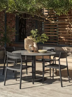 Sale VAMDRUP + INGSTRUPMesa VAMDRUP Ø120 + 4 sillas INGSTRUP negro Conjuntos Mesa Y Sillas De Jardín