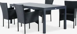 Outlet VATTRUP + AIDTMesa VATTRUP L206/321 + 4 sillas AIDT negro Conjuntos Mesa Y Sillas De Jardín