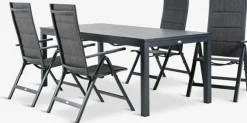 Best VATTRUP + MYSENMesa VATTRUP L206/321 negro + 4 sillas MYSEN gris Conjuntos Mesa Y Sillas De Jardín