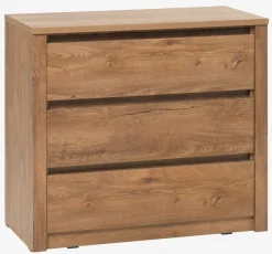 Discount VEDDECómoda VEDDE 3 cajones color roble salvaje oscuro Cómodas|Cómodas