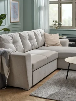 Online VEJLBYSofá cama chaise longue VEJLBY tela arena claro Sofás Cama|Sofás Cama