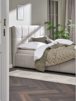 Sale VEMMELEVEstructura de cama VEMMELEV con almacenaje 135x190 tela beis Estructuras De Cama|90 X 190 Cm