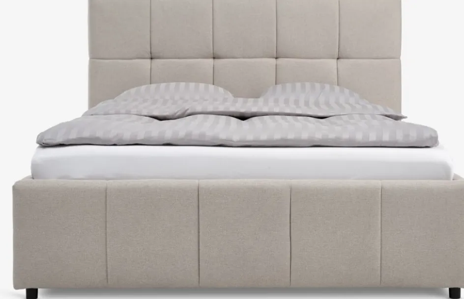 Sale VEMMELEVEstructura de cama VEMMELEV con almacenaje 135x190 tela beis Estructuras De Cama|90 X 190 Cm