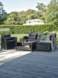 Sale VENConjunto muebles jardín VEN 4 plazas con chaise longue Conjuntos Mesa Y Sillas De Jardín|Muebles De Jardín