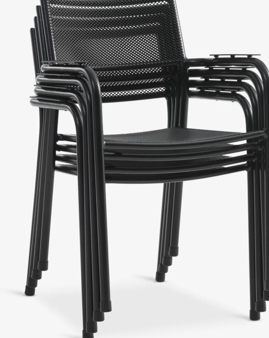 Hot VIERLI + HEMSEDALMesa VIERLI L149 + 4 sillas HEMSEDAL negro Conjuntos Mesa Y Sillas De Jardín