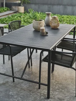 Discount VIERLIMesa de jardín VIERLI A90xL149 negro Mesas De Jardín