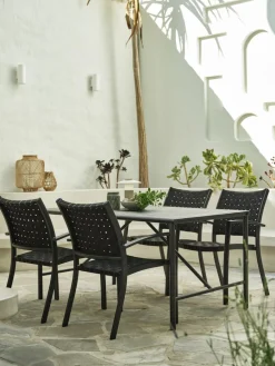 Discount VIERLIMesa de jardín VIERLI A90xL149 negro Mesas De Jardín