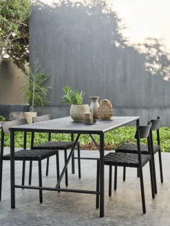 Discount VIERLIMesa de jardín VIERLI A90xL149 negro Mesas De Jardín