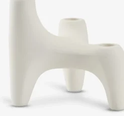 Outlet VIGNIRCandelabro VIGNIR A13xL16xA15cm blanco crudo Portavelas