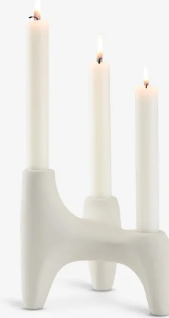 Outlet VIGNIRCandelabro VIGNIR A13xL16xA15cm blanco crudo Portavelas