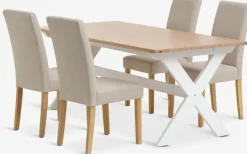 VISLINGE + TUREBYMesa VISLINGE L190 natural + 4 sillas TUREBY beis Mesas De Comedor|Conjuntos De Comedor