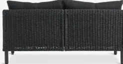 Hot VOSSSofá de exterior VOSS 2 plazas negro Muebles De Jardín