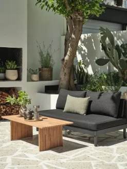 Hot VOSSSofá de exterior VOSS 2 plazas negro Muebles De Jardín