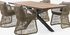 Online YPNASTED + STORDALENMesa YPNASTED L215 + 4 sillas STORDALEN natural Conjuntos Mesa Y Sillas De Jardín